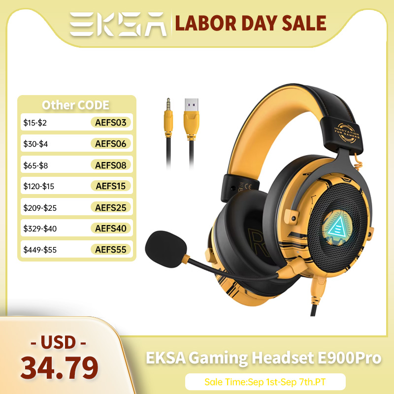 Gaming Headset 7.1 - EKSA E900 Pro ゲーミングヘッドホン 7.1サラウンド 有線ヘッドセット