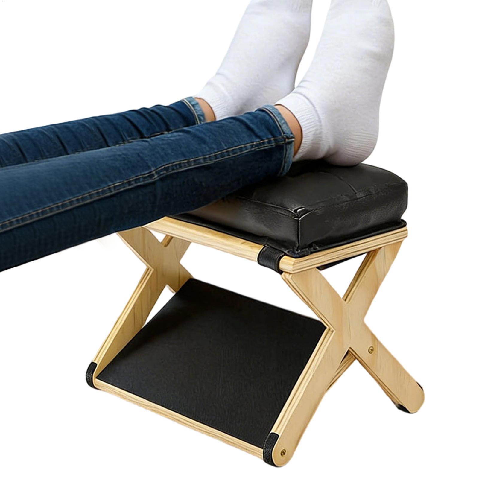 Footrest Under Desk - デスク下フットレスト 木製二層式滑り止め人間工学に基づいたレッグレスト オフィスデスクフットレスト 自宅寮オフィスアパート学習室用
