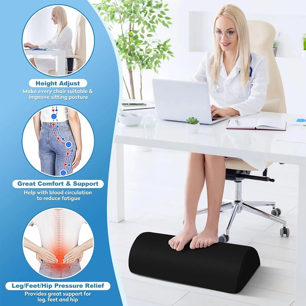 職場のデスクの下用フットレスト1個 - 低反発フォーム付き人 - Footrest Under Desk のレビューと価格