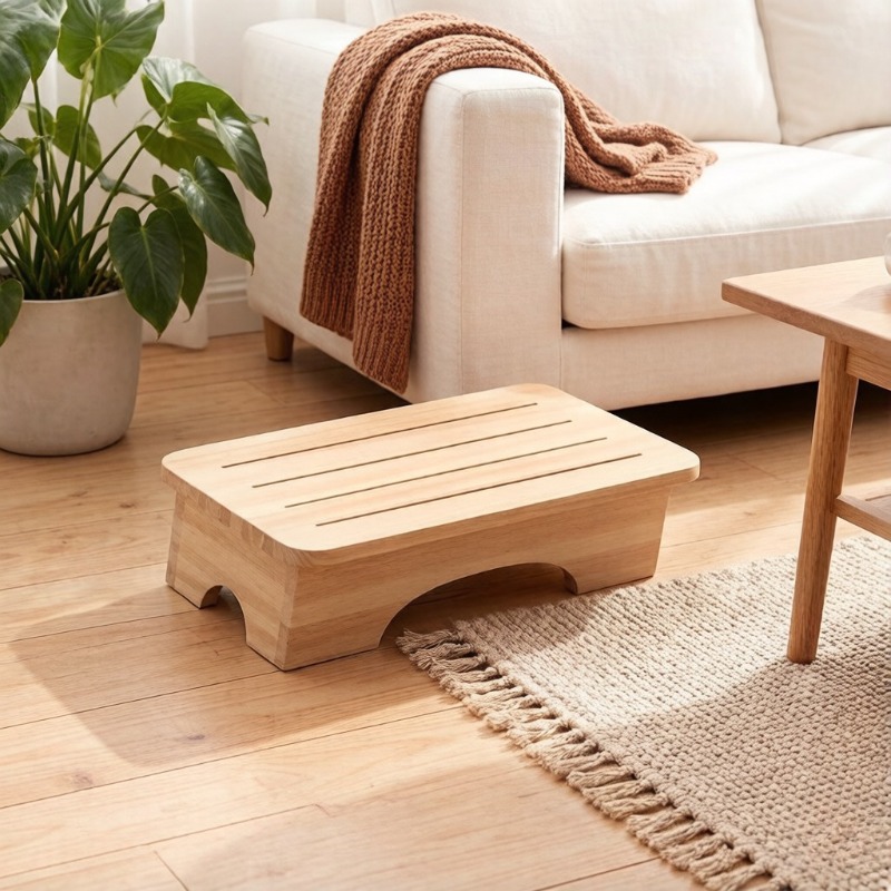 木製スツール 安定したフットレスト ソリューション 収納に優 - Footrest Under Desk のレビューと価格