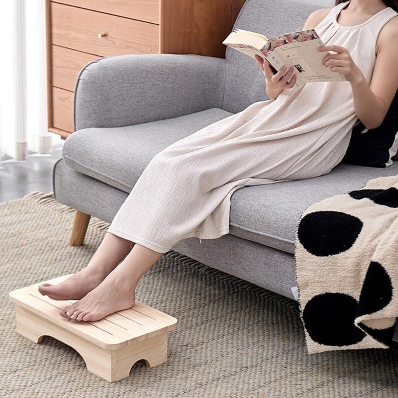 木製スツール 安定したフットレスト ソリューション 収納に優 - Footrest Under Desk のレビューと価格