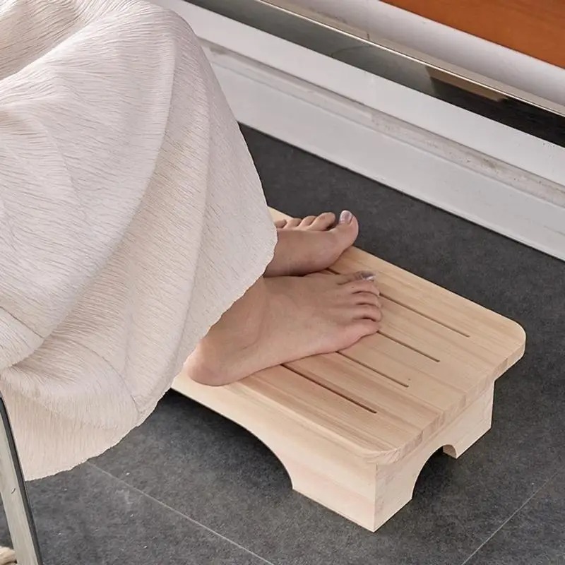 木製スツール 安定したフットレスト ソリューション 収納に優 - Footrest Under Desk のレビューと価格
