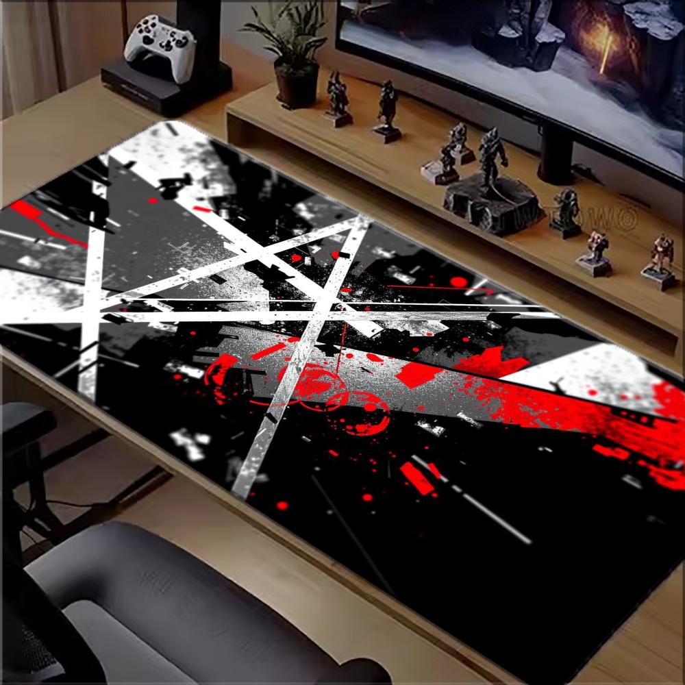 赤白黒のインダストリアルグランジ風大型拡張ゲーミングマウスパ - Esports Gaming Industry のレビューと価格