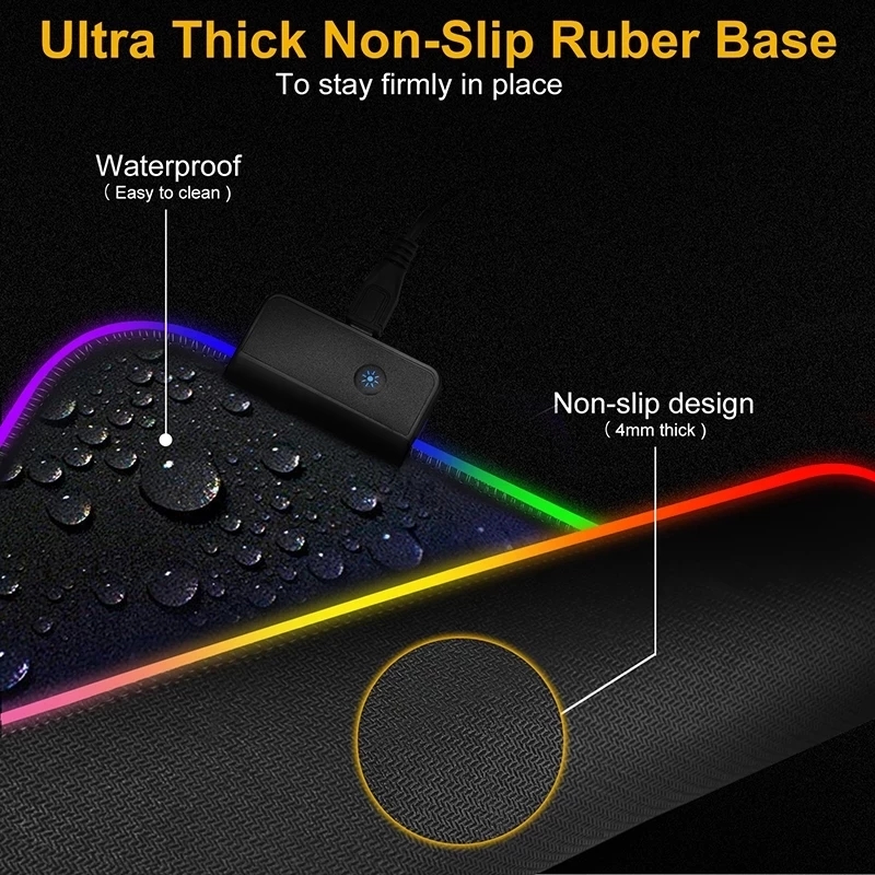 LED ライトマウスパッド RGB キーボードカバーデスクマ - Esports Gaming Keyboard And Mouse のレビューと価格