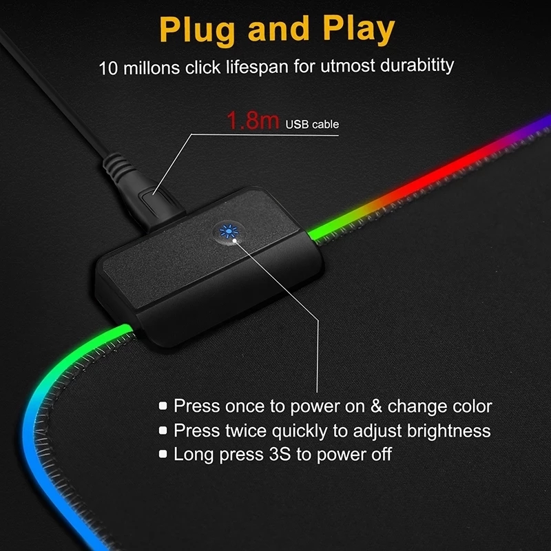 LED ライトマウスパッド RGB キーボードカバーデスクマ - Esports Gaming Keyboard And Mouse のレビューと価格