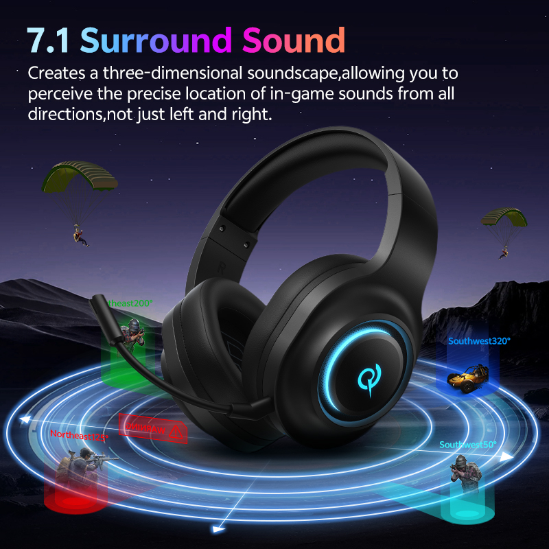 QCY Heroad V200 ゲーミングヘッドセット マイ - Gaming Headset 7.1 のレビューと価格