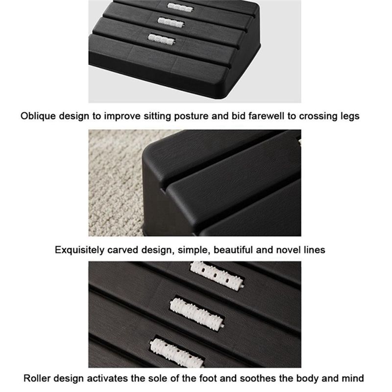 職場の机の下に置くフットレスト、ローラー付きフットレストスツ - Footrest Under Desk のレビューと価格