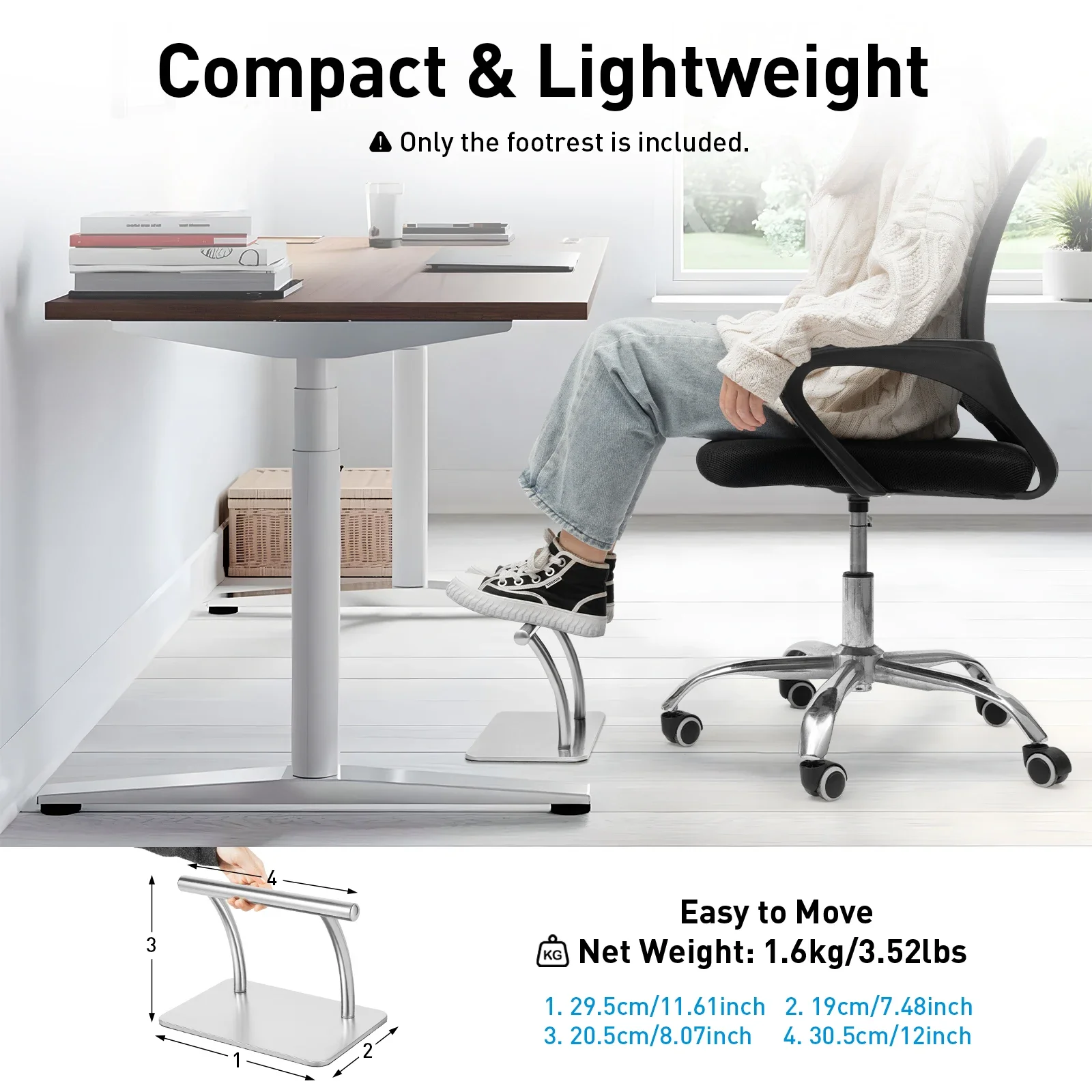 職場のデスクの下用のステンレススチール製フットレスト、理髪店 - Footrest Under Desk のレビューと価格