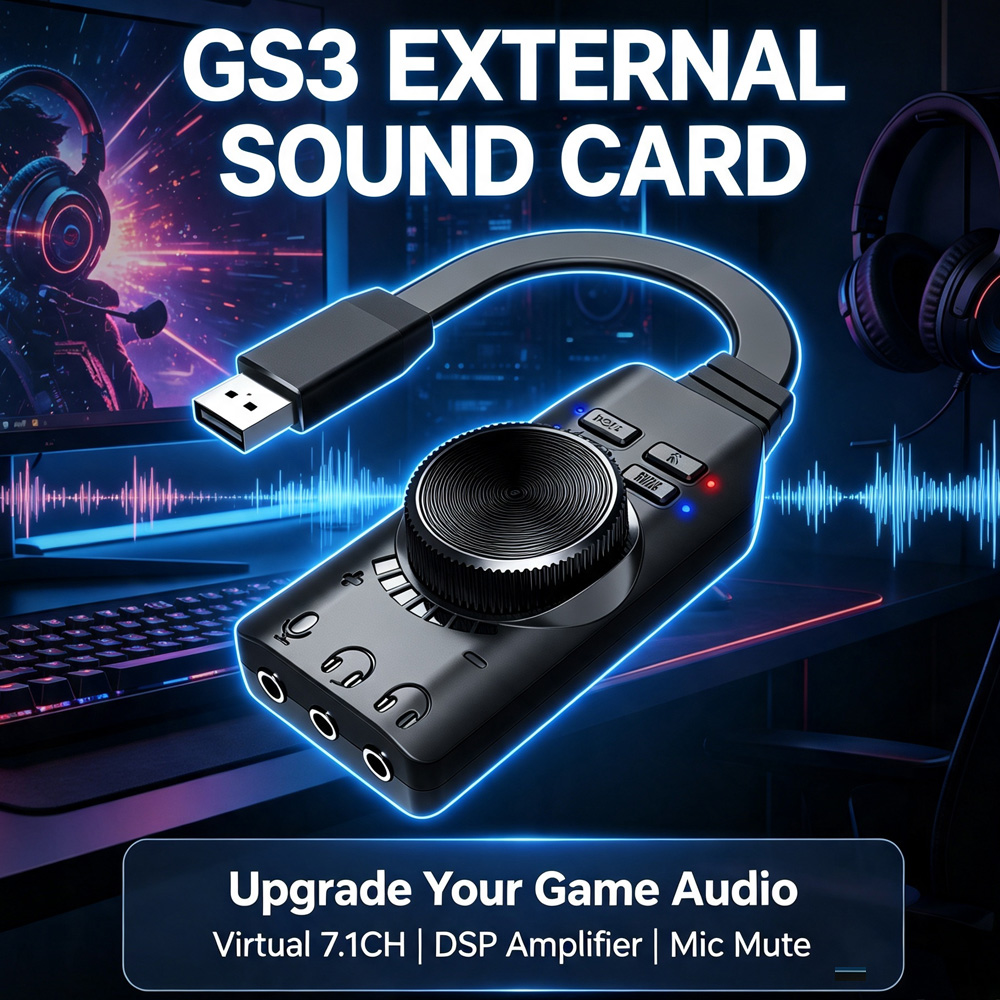 3.5mm 7.1チャンネルUSBアダプター 外部サウンドカ - Gaming Headset 7.1 のレビューと価格